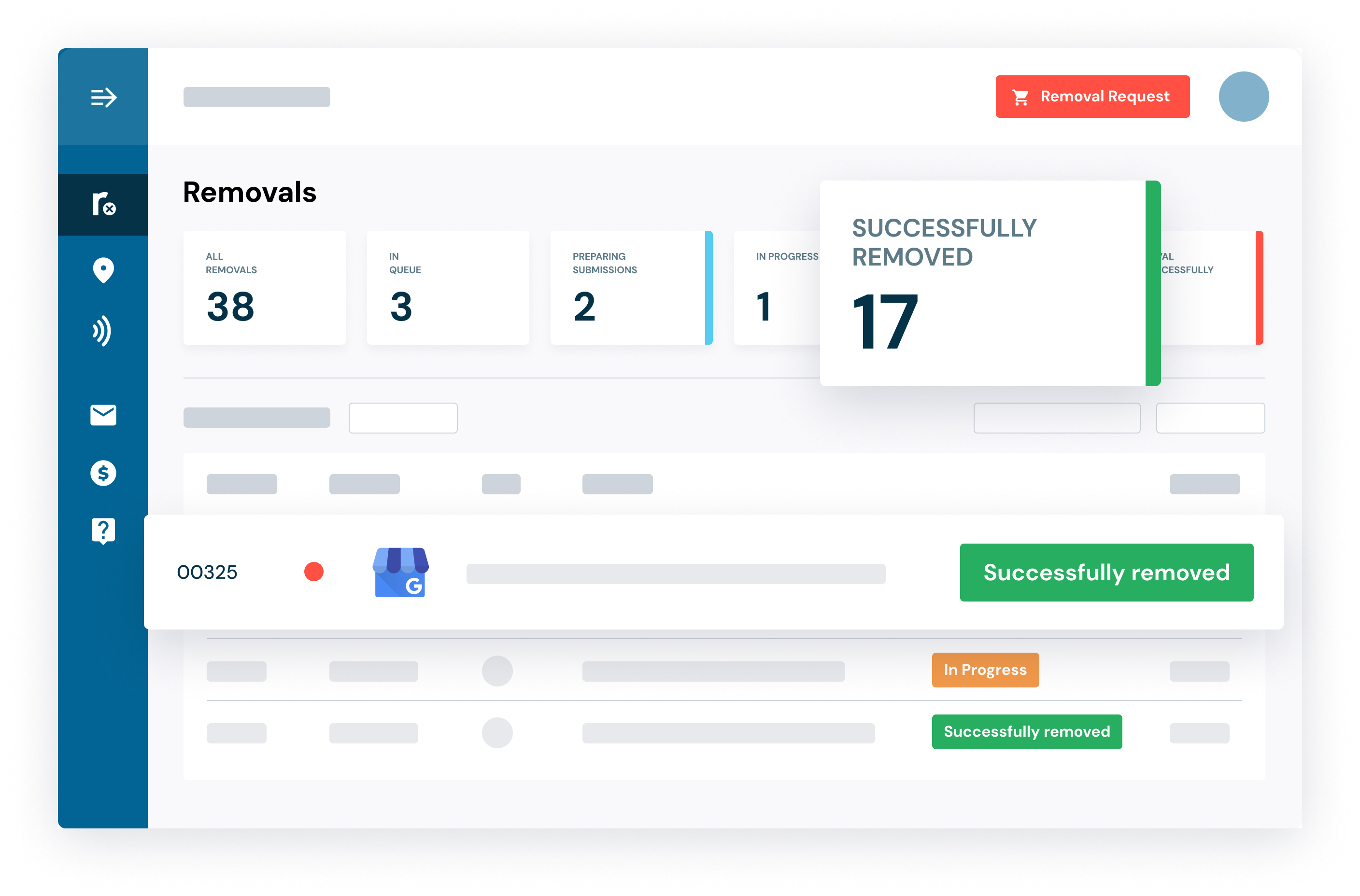 Suppression de contenu négatif